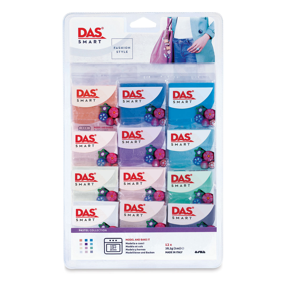 DAS Smart Polymer Clays - Pastel Colors, Set of 12