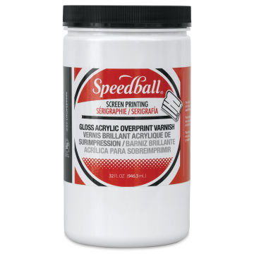Speedball Screen Printing Gloss Acrylic Overprint Varnish (Front of jar)