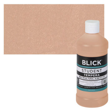 Blick Student Grade Tempera - Almond, 16 oz bottle and swatch