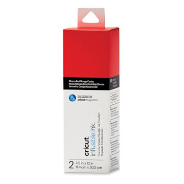 Open in modal - Cricut Infusible Ink Solid Transfer Sheets - Cherry Red, 4-1/2" x 12", 2 Sheets (In packaging)