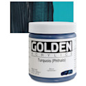 Golden Heavy Body Artist Acrylics - Turquoise (Phthalo), 8 oz Jar