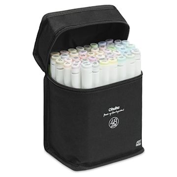 Open in modal - Ohuhu Oahu Dual-Tip Marker Set - Set of 48, Pastel Colors, in packaging