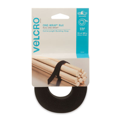 Velcro Brand One-Wrap Rolls - Front view of carded roll