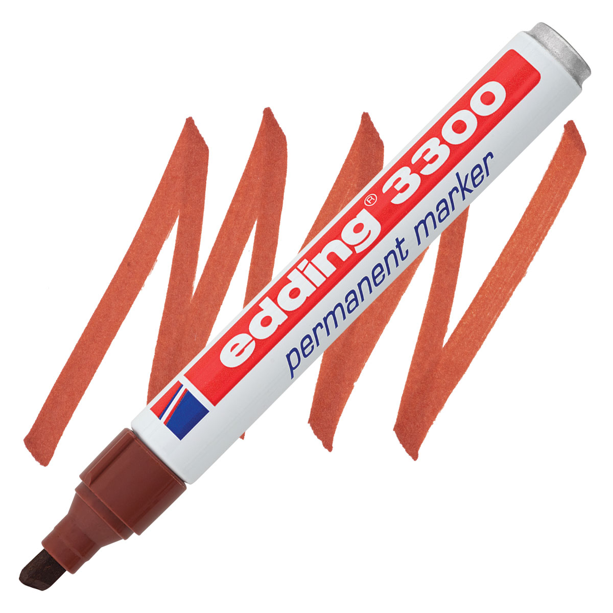 Edding Permanent Marker - Brown, 3300, Chisel Nib, 1-5 mm
