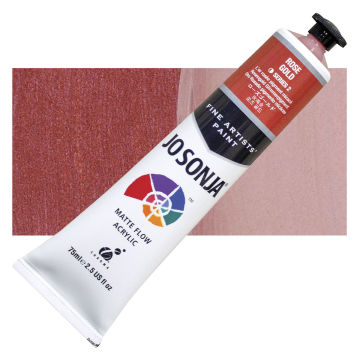 Chroma’s Jo Sonja Specialty Acrylic Paint - Metallic Rose Gold, 75 ml tube and swatch