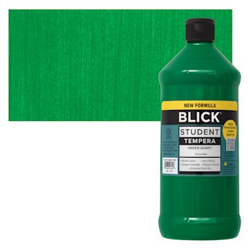 Open in modal - Blick Student Tempera Paint - Green, 32 oz bottle and swatch