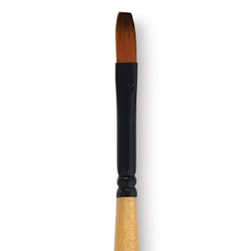 Open in modal - Dynasty Black Gold Brush - Flat, Long Handle, Size 1 close up