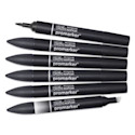 Winsor & Newton Promarkers - Black and Blender, Set of 6