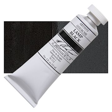 Open in modal - M. Graham Artists' Gouache - Lamp Black, 15 ml tube and swatch