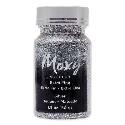 American Crafts Moxy Glitter - Silver, Extra Fine, 1.3 oz, Bottle