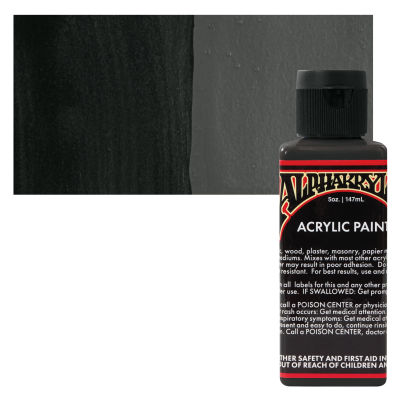 Alpha6 Alphakrylic Acrylic Paint - Jet Black, 5 oz (swatch and bottle)