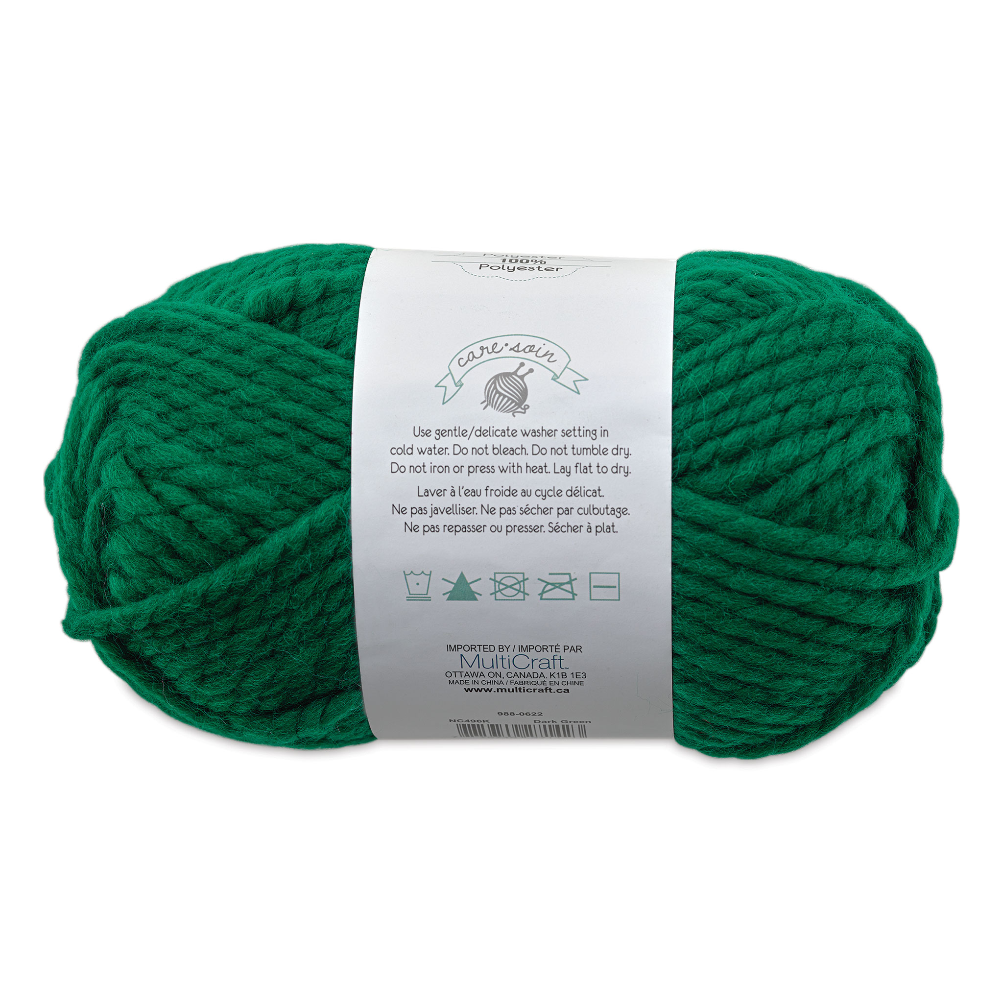 Needle Crafters Chunky Standard Twist Yarn - Dark Green, 87 yds