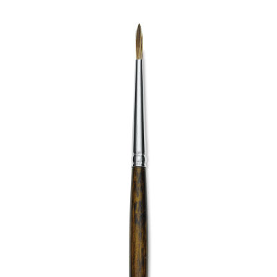 Silver Brush Monza Synthetic Mongoose Artist Brush - Long Handle, Round, Size 0 (close up)