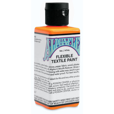 Alpha6 AlphaFlex Textile and Leather Paint - Electroshock Orange, 147 ml, Bottle