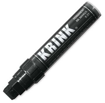 Open in modal - Krink K-51 Permanent Ink Marker - Large black marker at angle and uncapped