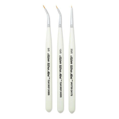 Silver Brush Ultra-Mini Brush Set - Tight Spot Brushes, Set of 3