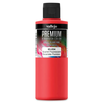 Vallejo Premium Airbrush Colors - 200 ml, Fluorescent Scarlet