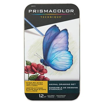 Open in modal - Prismacolor Technique Animal Drawing Set - Butterfly Technique Kit, front of tin package