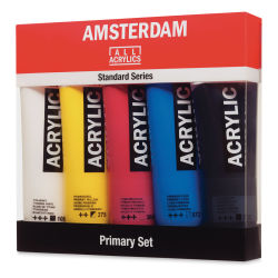 Amsterdam Standard Series Acrylics - Set of 5, Primary Colors, 120 ml, Tubes (In packaging)