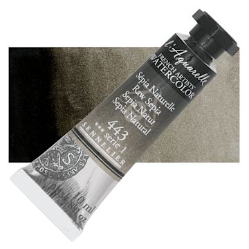 Open in modal - Sennelier French Artists' Watercolor - Raw Sepia, 10 ml Tube and swatch