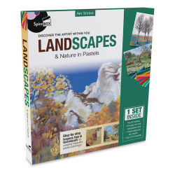SpiceBox Art Studio Landscapes and Nature Oil Pastels Kit (Front of packaging, Angled)
