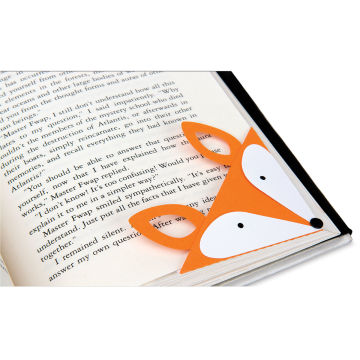 Sizzix Bigz Bookmark Dies - Finished Fox Bookmark on open book
