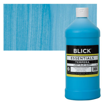 Blick Essentials Tempera - Light Blue, Quart with swatch