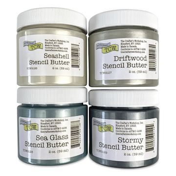 Open in modal - Stencil Butter Acrylic Paints - Pkg of 4, Beach House, 2 oz Jars