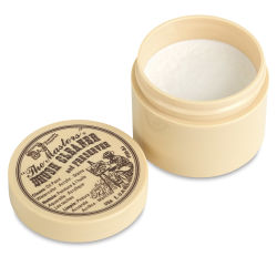 The Masters Brush Cleaner and Preserver - 1 oz Studio Cake. Open jar with lid off and set aside.