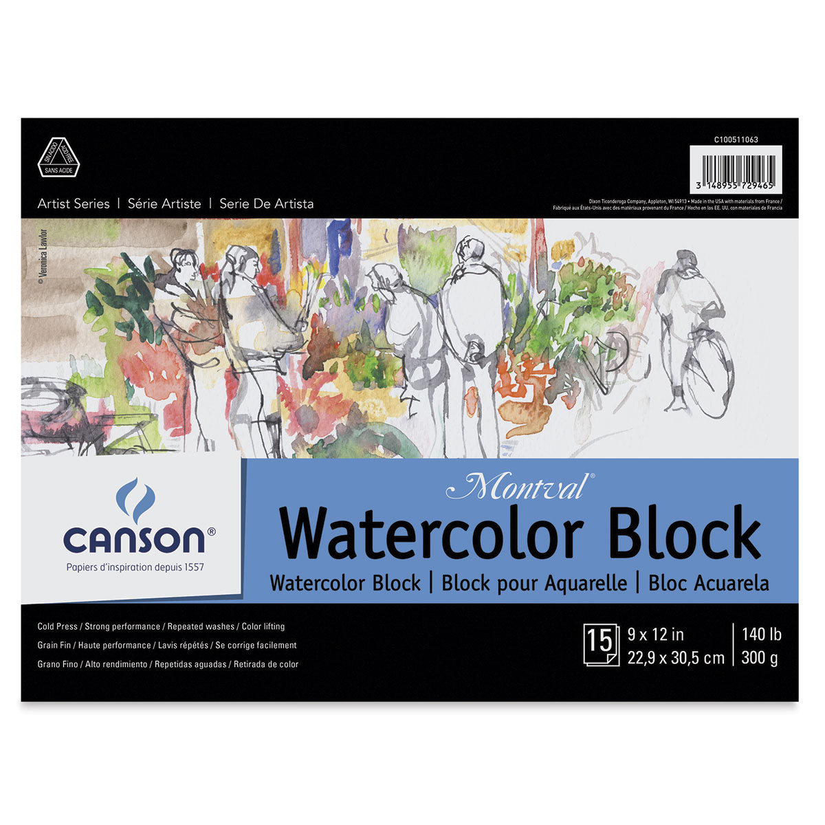  Canson XL Watercolor Pads, 9 In. x 12 In., Pad Of 30