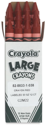 Crayola Crayons Bulk Refill - Large Size, Box of 12, Red 52-0033-38