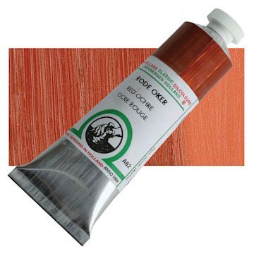 Open in modal - Old Holland Classic Oil Color - Red Ochre, 40 ml tube and swatch