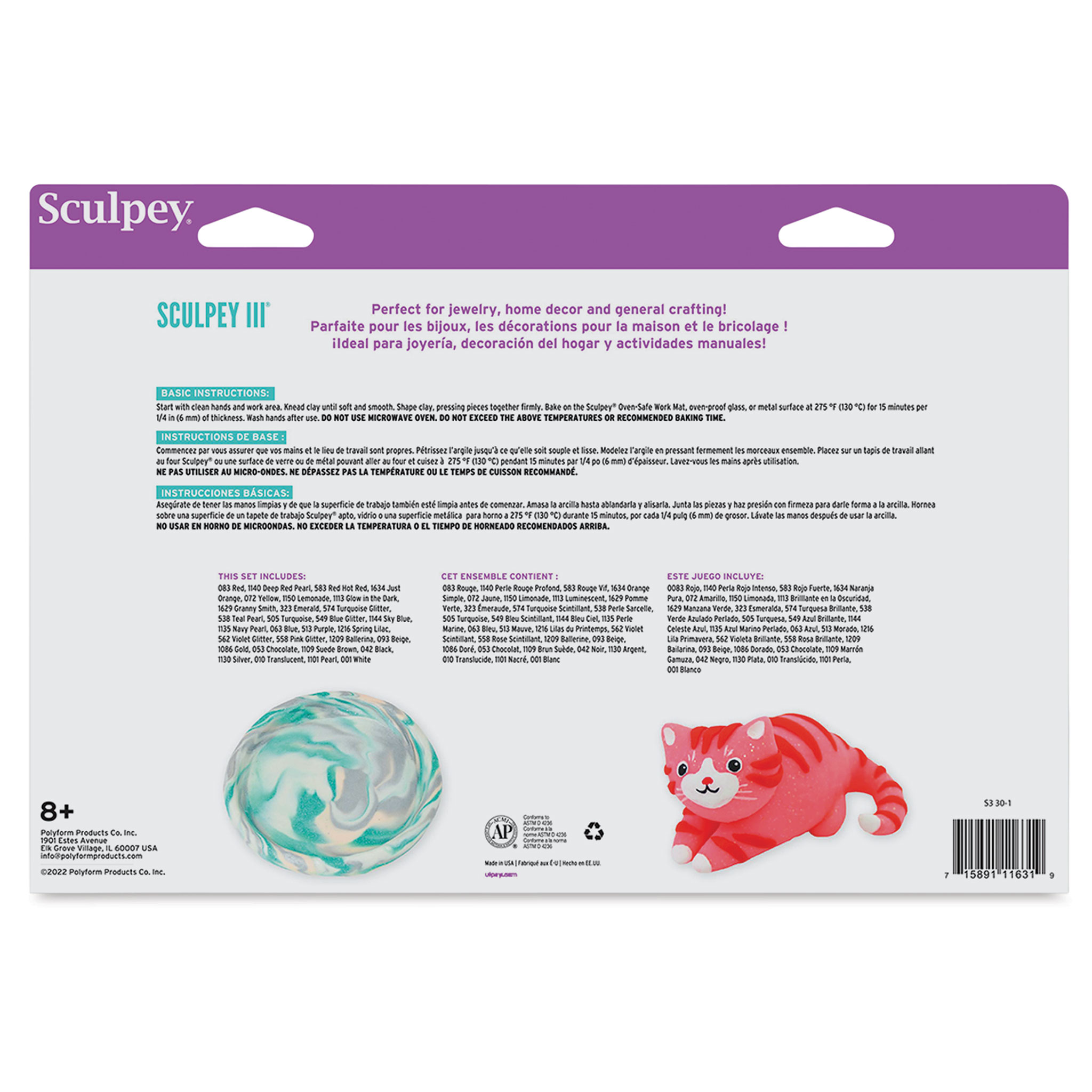 Sculpey III 30 Piece Sampler Clay Bars Set