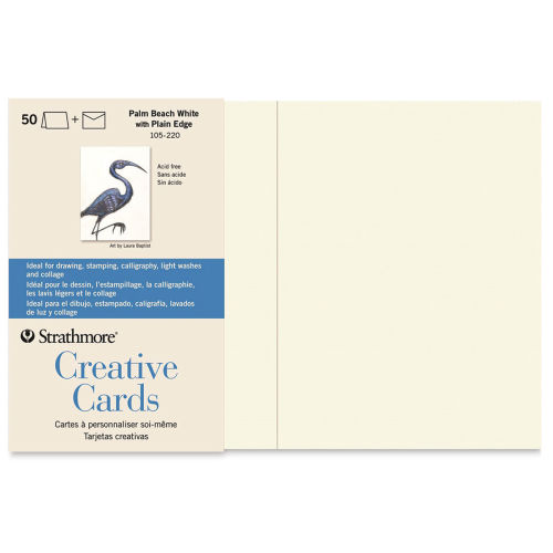 Strathmore Blank Watercolor Greeting Cards Full Size 5x6-7/8 (50 Pack  Cards & Envelopes)