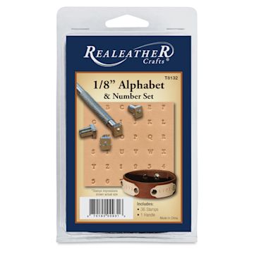 Open in modal - Realeather Leather Tooling Set - 1/8" Alphabet and Numbers, Set of 36
