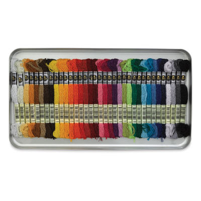 DMC Mouliné Étoile Collector’s Tin Embroidery Floss Set - Set of 35, Assorted Colors (Embroidery floss in tin)