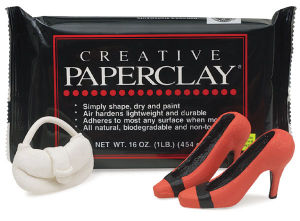 Creative Paperclay, 16 oz, purse and high heels made out of the paperclay