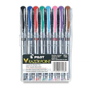 Open in modal - Pilot V-Razor Point Marker Pen Set - Set of 8