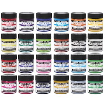 Open in modal - Nicker Poster Colour Paints - Set of 24, Assorted Colors, 40 ml