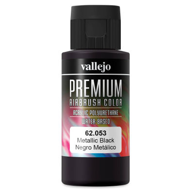 Vallejo Premium Airbrush Colors - 60 ml, Metallic Black