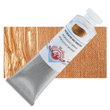 Open in modal - Old Holland New Masters Classic Acrylic Paint - Iridescent Bronze, 60 ml tube and swatch