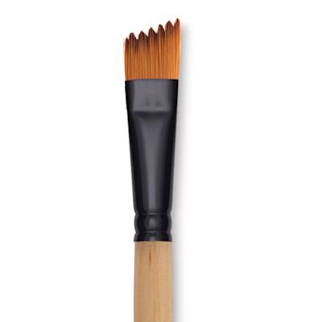 Open in modal - Dynasty Black Gold Brush - Wave Angle, Short Handle, 5/8" close up