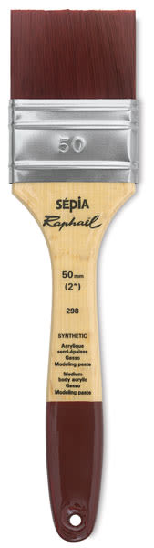 Raphaël Sepia Flat Brushes - Single Flat Brush shown upright
