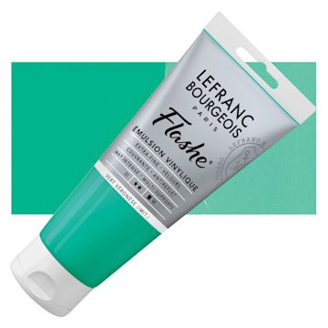 Open in modal - Lefranc & Bourgeois Flashe Vinyl Paint - Veronese Green Shade, 80 ml tube and swatch