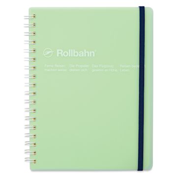 Open in modal - Delfonics Rollbahn Clear Plastic Notebook - 5-1/2" x 7", Green, front cover