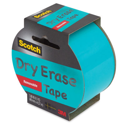 Scotch Dry Erase Tape - Angled view of Blue package