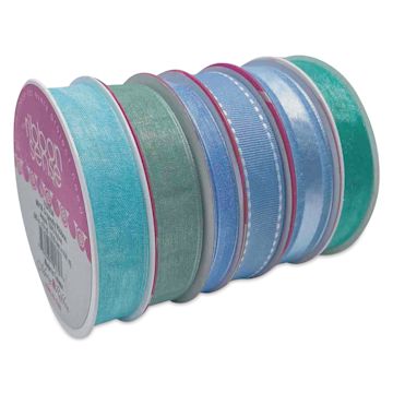 Open in modal - Morex Ribbon Assortments - Ocean Blue, Set of 6 Rolls