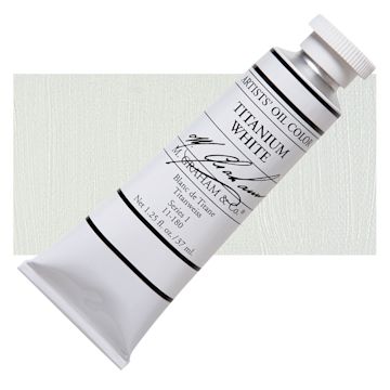 Open in modal - M. Graham Artists' Oil Color - Titanium White, 37 ml tube and swatch