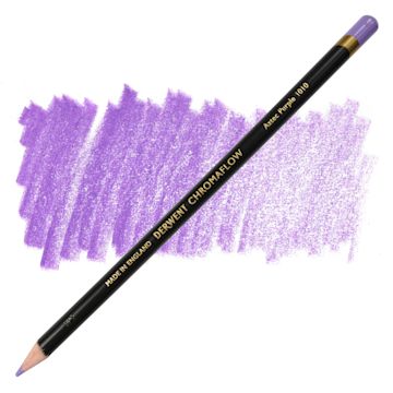 Open in modal - Derwent Chromaflow Colored Pencil - Aztec Purple, swatch and pencil