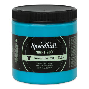 Speedball Night Glo Fabric Screen Printing Ink - Blue, 8 oz, Jar (Front)